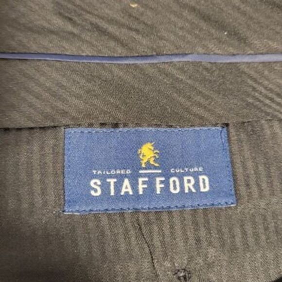 Stafford Big & Tall Black Trousers Slacks Travel Stretch Flat Front Men's New 50 - Picture 6 of 9